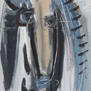 제목이 "Corrida Bleue - Cha…"인 미술작품 Manu Frigerio로, 원작, 기름 나무 들것 프레임에 장착됨
