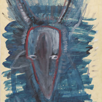 Schilderij getiteld "Corrida Bleue - Esp…" door Manu Frigerio, Origineel Kunstwerk, Olie