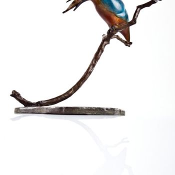 Sculpture titled "Martin pècheur bron…" by Bernard Frigiere, Original Artwork