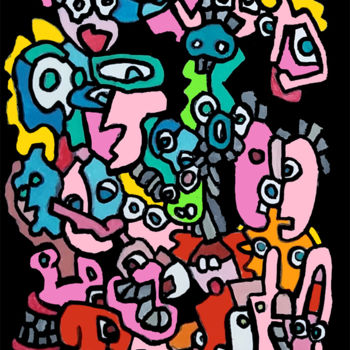 Peinture intitulée "comunodad 3" par Frob, Œuvre d'art originale, Acrylique