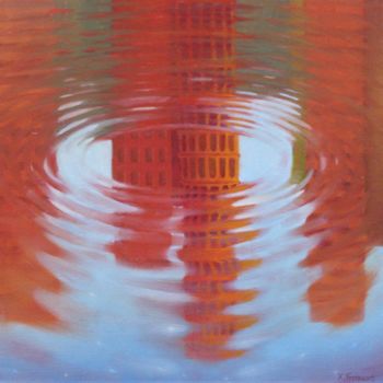 Peinture intitulée "A travers l'eau" par Xavier Froissart, Œuvre d'art originale, Huile
