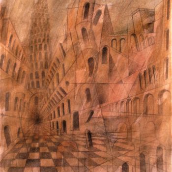 Drawing titled "Déconstruction" by Xavier Froissart, Original Artwork, Pencil