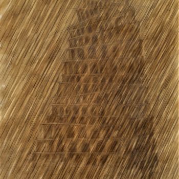 Drawing titled "Jour de pluie" by Xavier Froissart, Original Artwork, Pencil Mounted on Cardboard