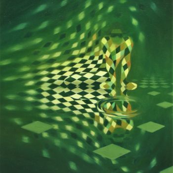 Pintura titulada "Arlequin vert se re…" por Xavier Froissart, Obra de arte original, Oleo