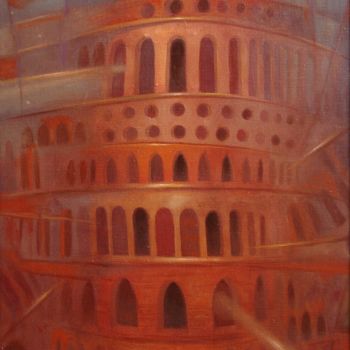 Malerei mit dem Titel "Une Tour de Babel" von Xavier Froissart, Original-Kunstwerk, Öl
