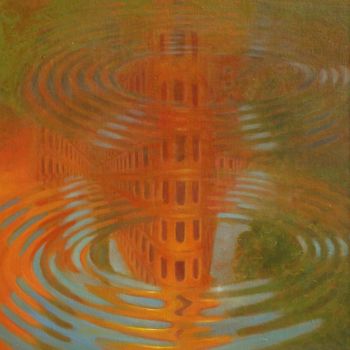 Peinture intitulée "Ville-reflet" par Xavier Froissart, Œuvre d'art originale, Huile