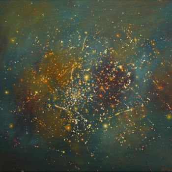 Painting titled "Galaxie" by Xavier Froissart, Original Artwork, Oil