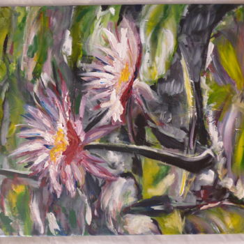 Painting titled "Nymphéas" by Renée Froquet Ughetti, Original Artwork