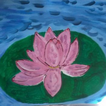 Painting titled "lotus" by Fs, Original Artwork, Oil