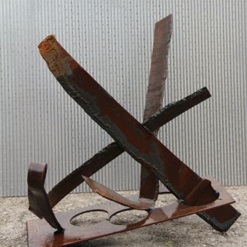 Skulptur mit dem Titel "Libellule véner" von Fred#29, Original-Kunstwerk, Metalle