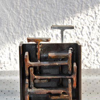 Sculpture titled "BLOCK 1UF" by Fred#29, Original Artwork, Metals