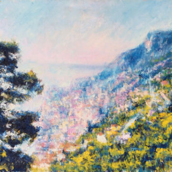 Pittura intitolato "Monte Carlo - Morni…" da F. Stevaux, Opera d'arte originale, Olio