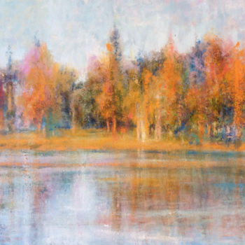 Painting titled "Ducks´ Lake" by F. Stevaux, Original Artwork, Oil