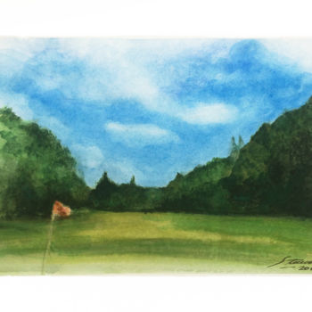 绘画 标题为“Golf Shot” 由F. Stevaux, 原创艺术品, 水彩