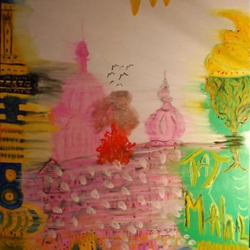 Painting titled "Taj Mahal" by Daniele Cristaldini, Original Artwork