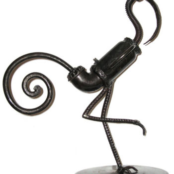 Sculpture intitulée "Oiseau au pied levé" par Vincent Libecq, Œuvre d'art originale