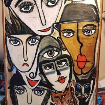 Painting titled "Le anime intrapolat…" by Latini, Original Artwork, Acrylic