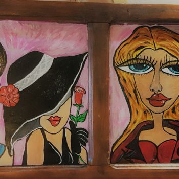Painting titled "LE DONNE MERITANO R…" by Latini, Original Artwork, Acrylic