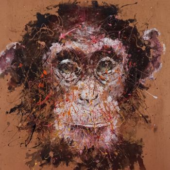 "Scimpanzé" başlıklı Tablo Simona Fumagalli tarafından, Orijinal sanat, Akrilik