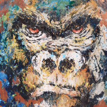 Malerei mit dem Titel "Gorilla" von Simona Fumagalli, Original-Kunstwerk, Acryl