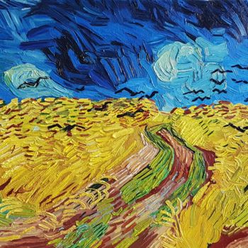 Painting titled "Wheatfield with Cro…" by Robin Funk, Original Artwork, Oil