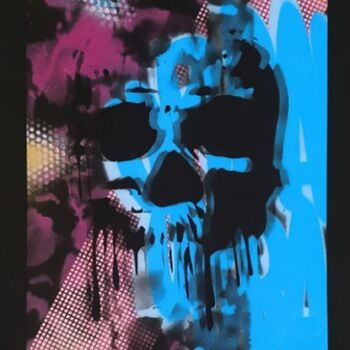 Pintura intitulada "Live & Love (Skull…" por Für, Obras de arte originais, Tinta spray