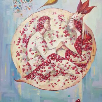 Картина под названием ""Гранат"" - Фуркат Бозоров, Подлинное произведение искусства, Масло