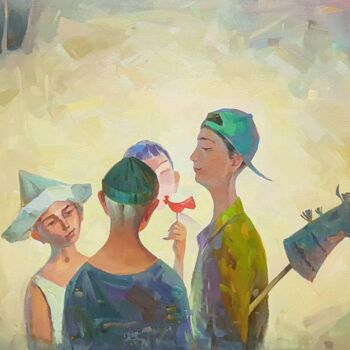 Pintura titulada "" Ностальгия "" por Furkat Bozorov, Obra de arte original, Oleo