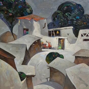 Картина под названием "Долгожданная достав…" - Фуркат Бозоров, Подлинное произведение искусства, Масло