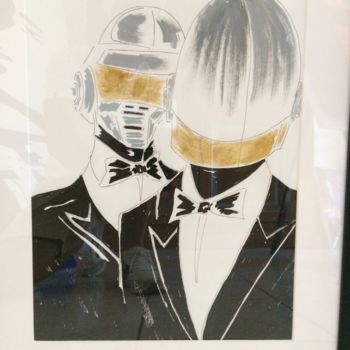 Schilderij getiteld "Daft Punk" door Franck Varoclier, Origineel Kunstwerk, Acryl
