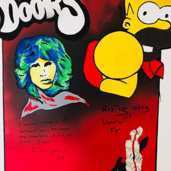 Pittura intitolato "Jim Morrison Confin…" da Franck Varoclier, Opera d'arte originale, Acrilico