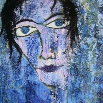 Peinture intitulée "regard bleu" par Fx Dubois, Œuvre d'art originale