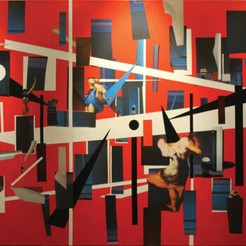 Collages intitolato "Les duellistes" da François-Xavier Lagey, Opera d'arte originale, Collages