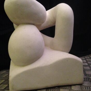 Escultura titulada "l'oeuf et la poule" por Fxl, Obra de arte original, Piedra