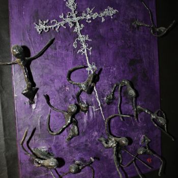Escultura intitulada "L'AMOUR à MORT" por Fy, Obras de arte originais, Arame