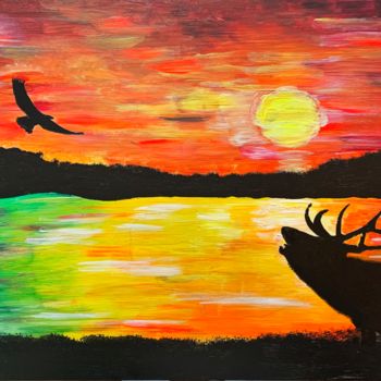 Painting titled "Sunset" by Federico Zucchetti (FEDE), Original Artwork, Acrylic