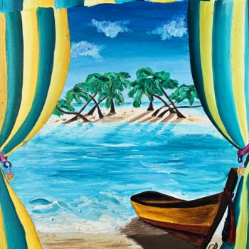 Pittura intitolato "La mia isola" da Federico Zucchetti (FEDE), Opera d'arte originale, Olio