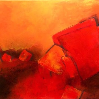 Painting titled "ROUGE PASSION" by Georgette Boesch, Original Artwork, Acrylic