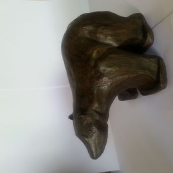 Sculpture titled "ours brun" by Geneviève Gandy, Original Artwork, Terra cotta