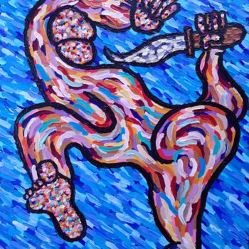 Картина под названием "48" - Guillaume Lhopital, Подлинное произведение искусства, Акрил Установлен на Деревянная рама для н…