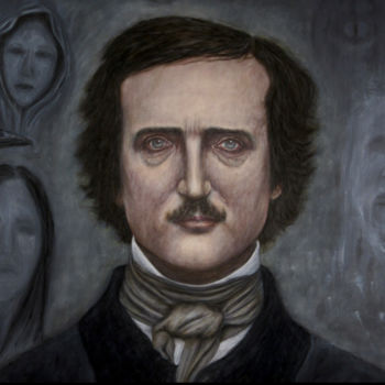 Pittura intitolato "Edgar Allan Poe" da Gian Roberto Tognetti, Opera d'arte originale, Olio