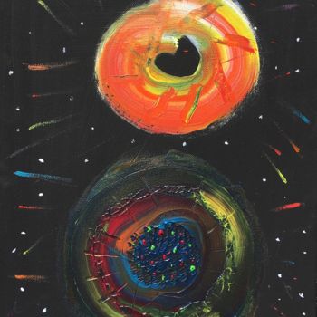 Painting titled "Cercle stellaire" by Wezalen, Original Artwork, Acrylic