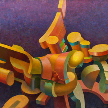 Картина под названием "Сон об Икаре" - Геннадий Трошков, Подлинное произведение искусства, Масло