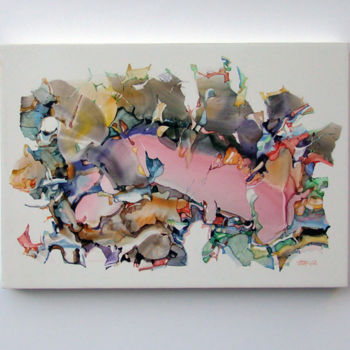 Peinture intitulée "Мир в розовом свете." par Gennadii Troshkov, Œuvre d'art originale