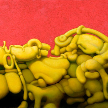 Schilderij getiteld "Жёлтая агрессия." door Gennadii Troshkov, Origineel Kunstwerk, Olie