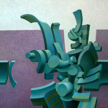 Картина под названием "Театральная констру…" - Геннадий Трошков, Подлинное произведение искусства, Масло