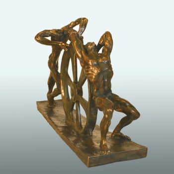 Sculptuur getiteld "Sisyphus" door Gennady Zmitrovich, Origineel Kunstwerk, Bronzen