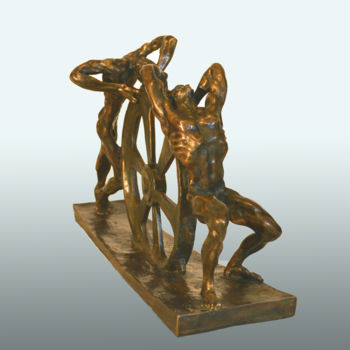 Skulptur mit dem Titel "Sisyphus" von Gennady Zmitrovich, Original-Kunstwerk, Bronze