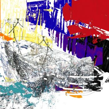 Arte digitale intitolato "Barca affondata all…" da Giovanni Gabassi, Opera d'arte originale, Pittura digitale