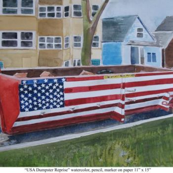 Painting titled "USA Dumpster (repri…" by Gabriel Patti, Original Artwork